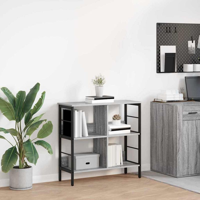 Casa si Gradina - Mobilier - Biblioteci si rafturi - Biblioteci - Raft pentru carti Gri Sonoma 82 x 32 x 79 cm Lemn compozit - Infinity.ro