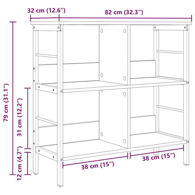 Casa si Gradina - Mobilier - Biblioteci si rafturi - Biblioteci - Raft pentru carti Gri Sonoma 82 x 32 x 79 cm Lemn compozit - Infinity.ro