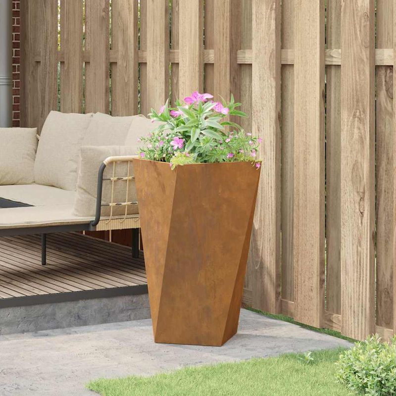 Casa si Gradina - Gradinarit si plante - Plante si ghivece - Ghivece si suporturi - Jardiniera Ruginit 40 x 40 x 75 cm Otel rezistent de intemperii - Infinity.ro