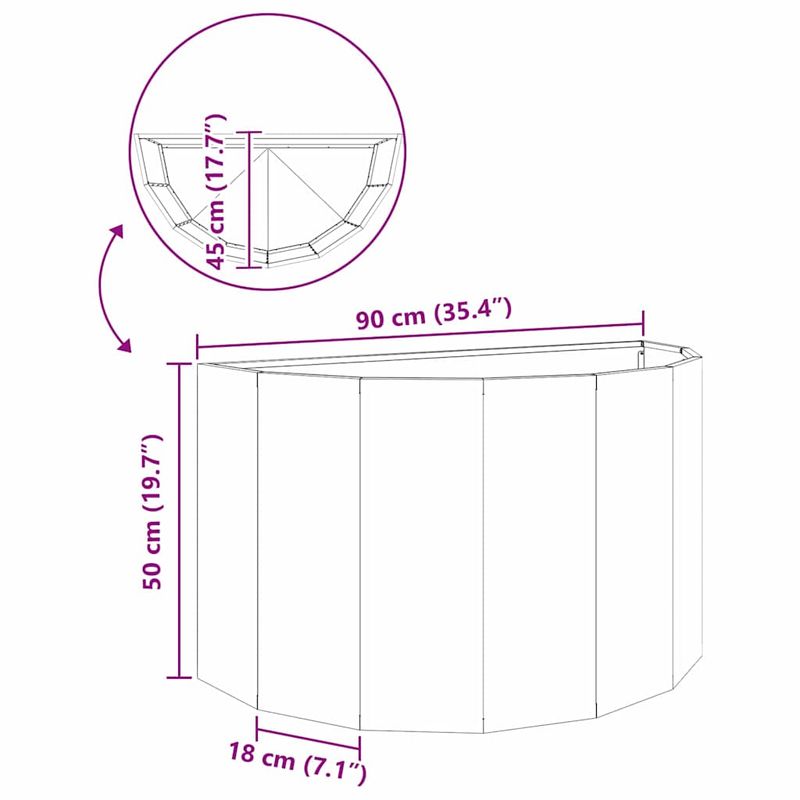 Casa si Gradina - Gradinarit si plante - Plante si ghivece - Ghivece si suporturi - Jardiniera Antracit 90 x 45 x 50 cm Otel - Infinity.ro