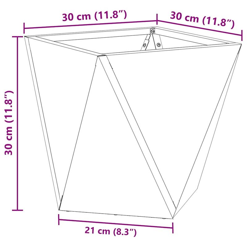 Casa si Gradina - Gradinarit si plante - Plante si ghivece - Ghivece si suporturi - Jardiniera Argintiu 30 x 30 x 30 cm Otel inoxidabil - Infinity.ro