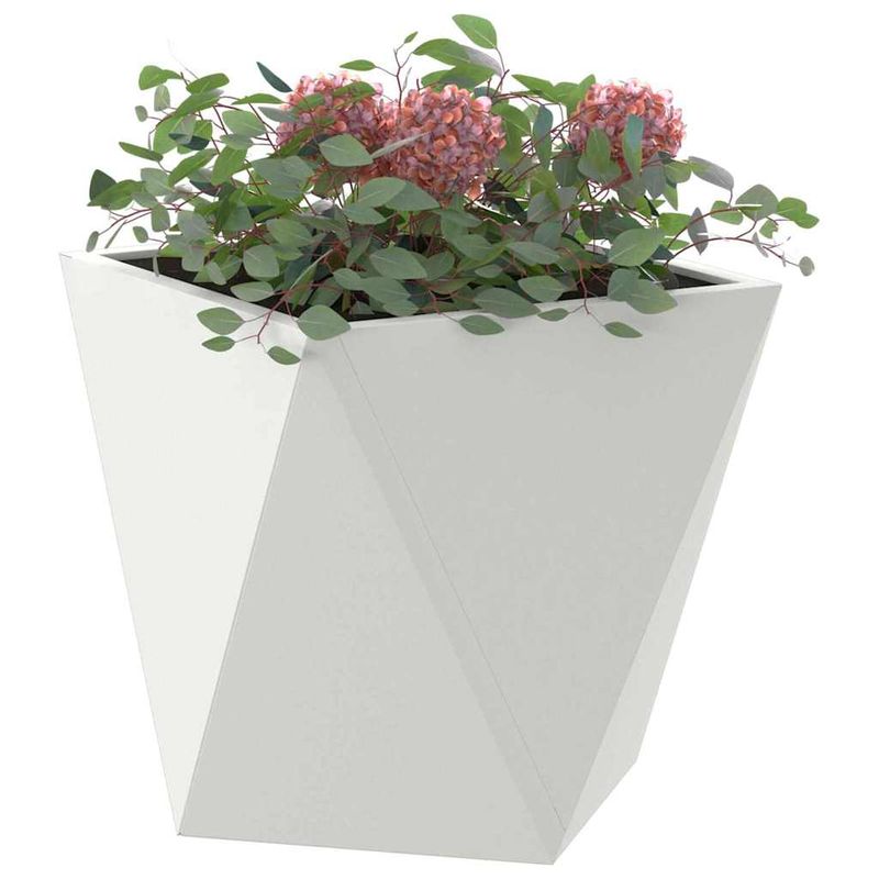 Casa si Gradina - Gradinarit si plante - Plante si ghivece - Ghivece si suporturi - Jardiniera 2 pcs Alb 30 x 30 x 30 cm Otel - Infinity.ro