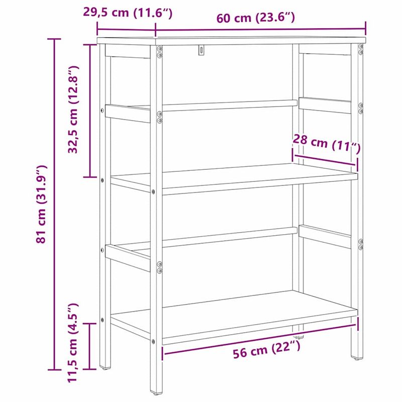 Casa si Gradina - Mobilier - Biblioteci si rafturi - Biblioteci - Raft pentru carti Stejar fumuriu 60 x 29,5 x 81 cm - Infinity.ro