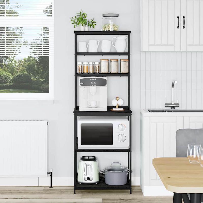 Casa si Gradina - Mobilier - Biblioteci si rafturi - Biblioteci - Raft de bucatarie Stejar Negru 60 x 40 x 168 cm Lemn compozit - Infinity.ro