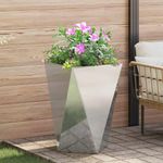 Casa si Gradina - Gradinarit si plante - Plante si ghivece - Ghivece si suporturi - Jardiniera Argintiu 50 x 50 x 75 cm Otel Galvanizat - Infinity.ro