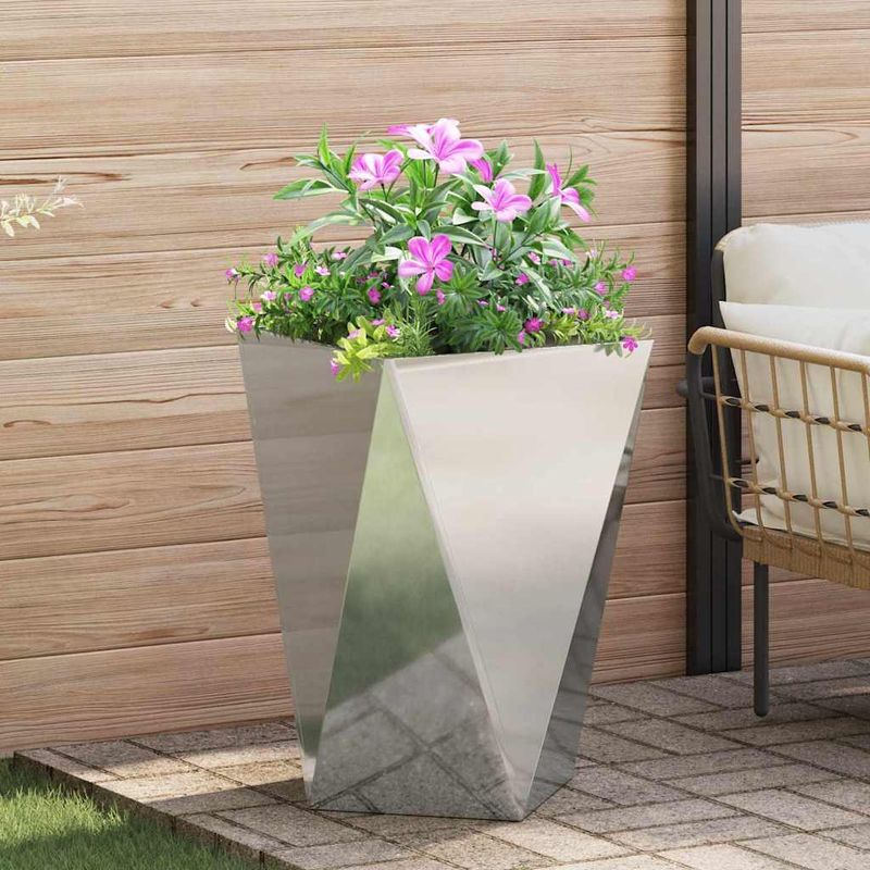 Casa si Gradina - Gradinarit si plante - Plante si ghivece - Ghivece si suporturi - Jardiniera Argintiu 50 x 50 x 75 cm Otel Galvanizat - Infinity.ro