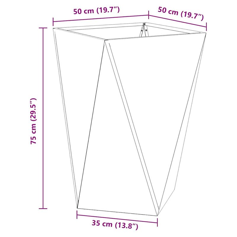 Casa si Gradina - Gradinarit si plante - Plante si ghivece - Ghivece si suporturi - Jardiniera Argintiu 50 x 50 x 75 cm Otel Galvanizat - Infinity.ro