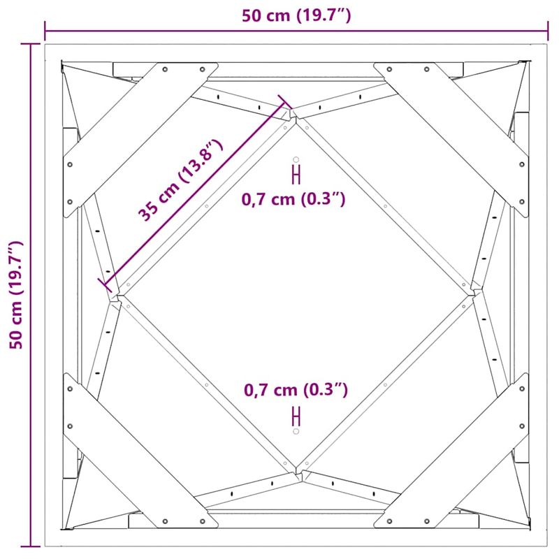 Casa si Gradina - Gradinarit si plante - Plante si ghivece - Ghivece si suporturi - Jardiniera Argintiu 50 x 50 x 75 cm Otel Galvanizat - Infinity.ro