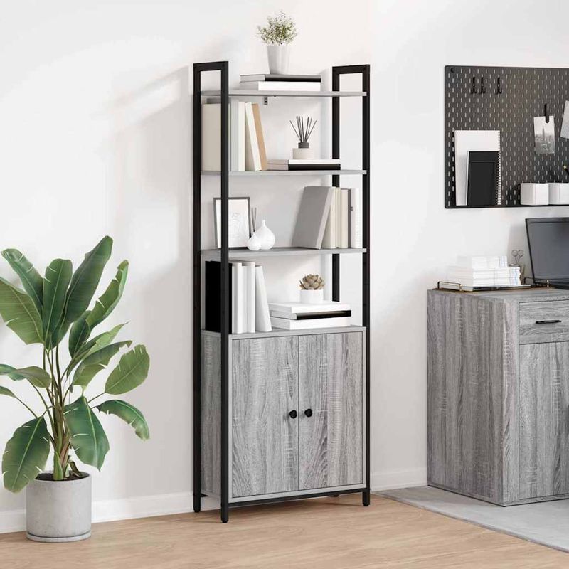 Casa si Gradina - Mobilier - Biblioteci si rafturi - Biblioteci - Dulap pentru carti Gri Sonoma 60 x 24 x 161 cm Lemn compozit - Infinity.ro