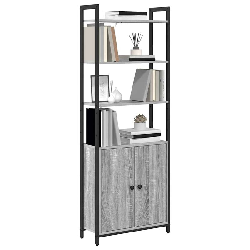 Casa si Gradina - Mobilier - Biblioteci si rafturi - Biblioteci - Dulap pentru carti Gri Sonoma 60 x 24 x 161 cm Lemn compozit - Infinity.ro