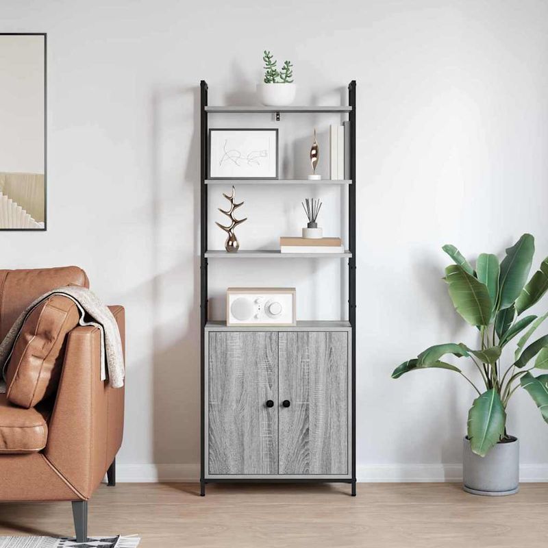 Casa si Gradina - Mobilier - Biblioteci si rafturi - Biblioteci - Dulap pentru carti Gri Sonoma 60 x 24 x 161 cm Lemn compozit - Infinity.ro