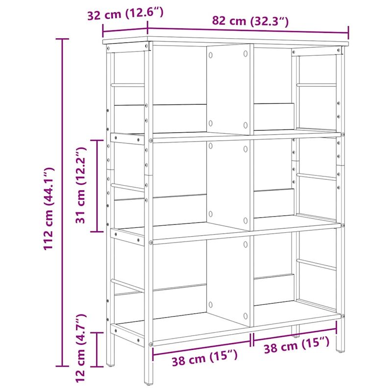 Casa si Gradina - Mobilier - Biblioteci si rafturi - Biblioteci - Raft pentru carti Stejar Sonoma 82 x 32 x 112 cm Lemn compozit - Infinity.ro