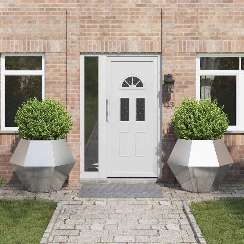 Casa si Gradina - Gradinarit si plante - Plante si ghivece - Ghivece si suporturi - Jardiniera 2 pcs Argintiu 100 x 100 x 80 cm Otel inoxidabil - Infinity.ro