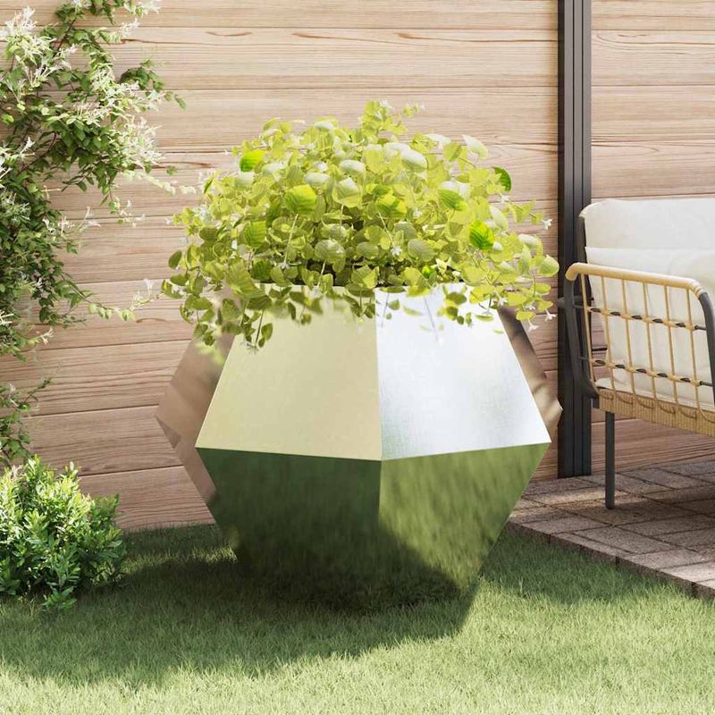 Casa si Gradina - Gradinarit si plante - Plante si ghivece - Ghivece si suporturi - Jardiniera 2 pcs Argintiu 100 x 100 x 80 cm Otel inoxidabil - Infinity.ro