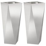 Casa si Gradina - Gradinarit si plante - Plante si ghivece - Ghivece si suporturi - Jardiniera 2 pcs Argintiu 30 x 30 x 75 cm Otel inoxidabil - Infinity.ro