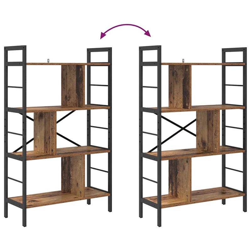 Casa si Gradina - Mobilier - Biblioteci si rafturi - Biblioteci - Raft pentru carti Lemn Vechi 75 x 30 x 123,5 cm Lemn compozit - Infinity.ro