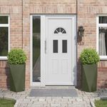 Casa si Gradina - Gradinarit si plante - Plante si ghivece - Ghivece si suporturi - Jardiniera 2 pcs Verde masliniu 40 x 40 x 75 cm Otel - Infinity.ro