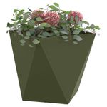 Casa si Gradina - Gradinarit si plante - Plante si ghivece - Ghivece si suporturi - Jardiniera 2 pcs Verde masliniu 40 x 40 x 40 cm Otel - Infinity.ro