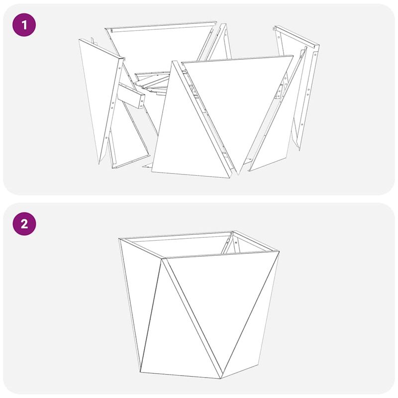 Casa si Gradina - Gradinarit si plante - Plante si ghivece - Ghivece si suporturi - Jardiniera 2 pcs Verde masliniu 40 x 40 x 40 cm Otel - Infinity.ro