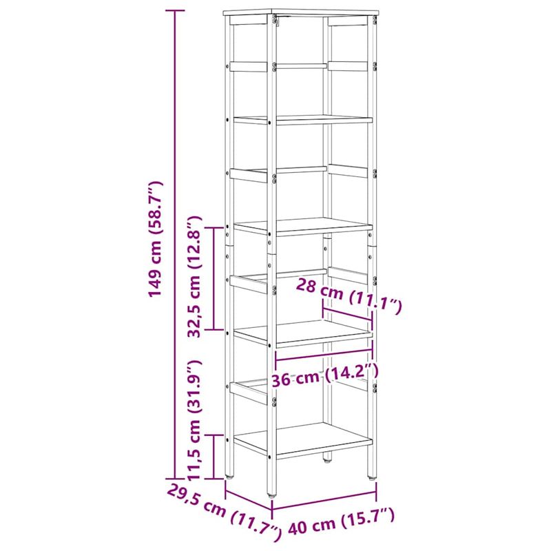 Casa si Gradina - Mobilier - Biblioteci si rafturi - Biblioteci - Raft pentru carti Stejar Negru 40 x 29,5 x 149 cm Lemn compozit - Infinity.ro
