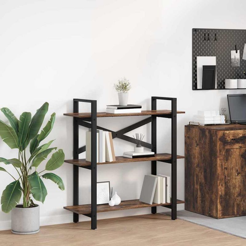 Casa si Gradina - Mobilier - Biblioteci si rafturi - Biblioteci - Raft pentru carti Stejar fumuriu 100 x 33,5 x 102 cm - Infinity.ro