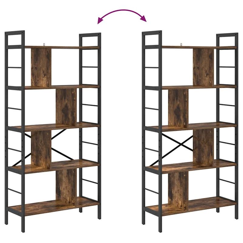 Casa si Gradina - Mobilier - Biblioteci si rafturi - Biblioteci - Raft pentru carti Stejar fumuriu 75 x 30 x 156 cm Lemn compozit - Infinity.ro