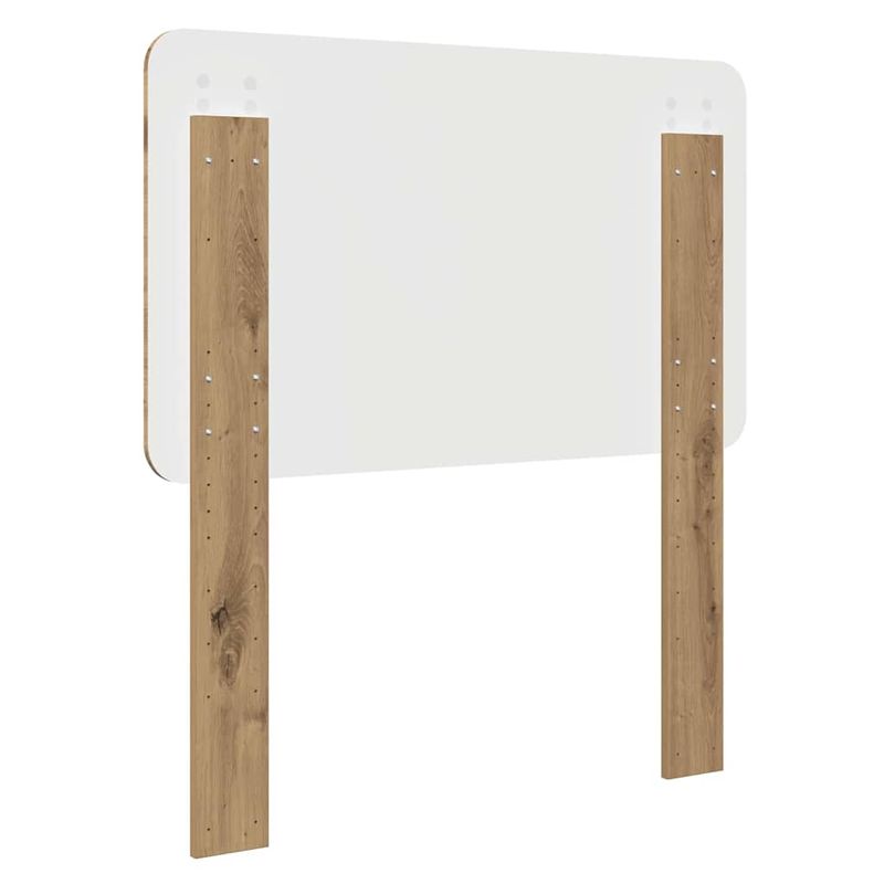 Casa si Gradina - Mobilier - Paturi si accesorii - Accesorii paturi - Tablie de pat cu aripioare, alb, 163x16x118/128 cm, piele eco - Infinity.ro