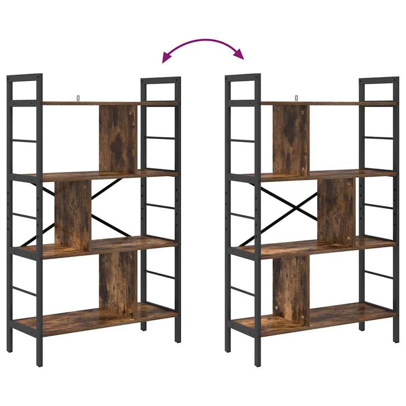 Casa si Gradina - Mobilier - Biblioteci si rafturi - Biblioteci - Raft pentru carti Stejar fumuriu 75 x 30 x 123,5 cm - Infinity.ro