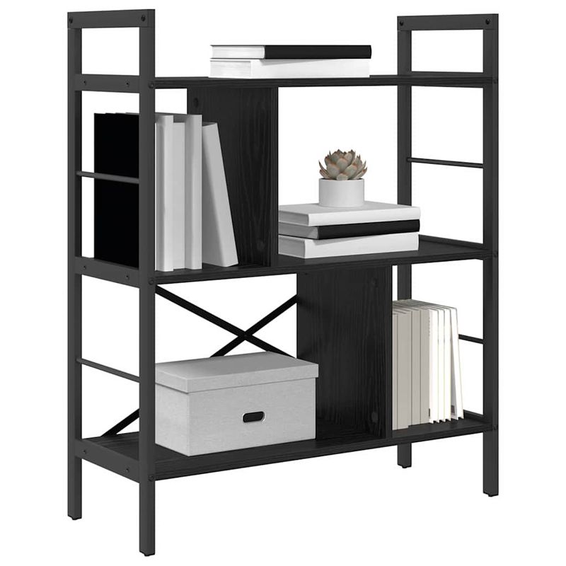 Casa si Gradina - Mobilier - Biblioteci si rafturi - Biblioteci - Raft pentru carti Stejar Negru 75 x 30 x 91 cm Lemn compozit - Infinity.ro