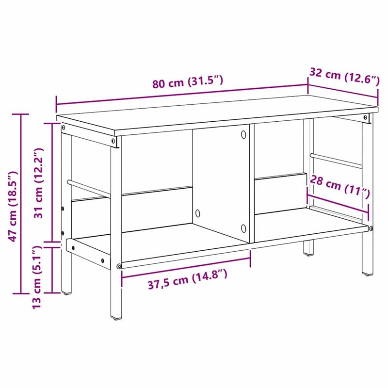 Casa si Gradina - Mobilier - Biblioteci si rafturi - Biblioteci - Raft pentru carti Stejar Artizanal 82 x 32 x 47 cm - Infinity.ro