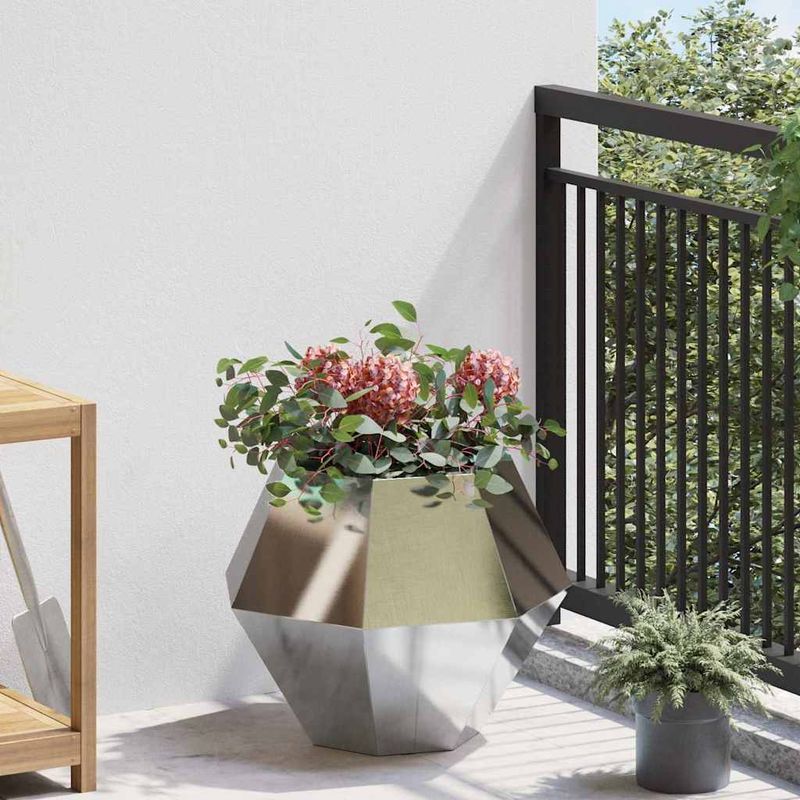 Casa si Gradina - Gradinarit si plante - Plante si ghivece - Ghivece si suporturi - Jardiniera Argintiu 50 x 50 x 40 cm Otel inoxidabil - Infinity.ro