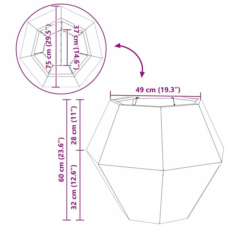 Casa si Gradina - Gradinarit si plante - Plante si ghivece - Ghivece si suporturi - Jardiniera Alb 75 x 75 x 60 cm Otel - Infinity.ro
