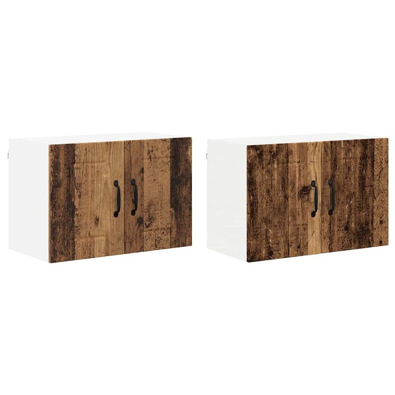 Casa si Gradina - Mobilier - Comode si corpuri - Corpuri bucatarie - Dulapuri de perete pentru bucatarie cu raft 2 pcs Lemn Vechi - Infinity.ro