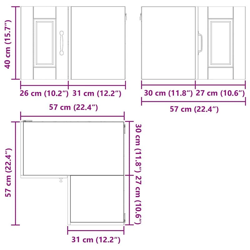 Casa si Gradina - Mobilier - Comode si corpuri - Corpuri bucatarie - Dulap suspendat de bucatarie cu raft Alb lucios 57 x 57 x 40 cm - Infinity.ro