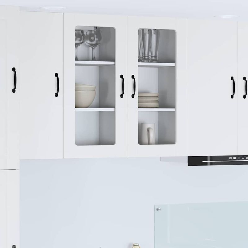 Casa si Gradina - Mobilier - Comode si corpuri - Corpuri bucatarie - Dulap suspendat de bucatarie 2 pcs Alb lucios 40 x 31 x 80 cm - Infinity.ro