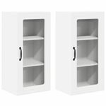 Casa si Gradina - Mobilier - Comode si corpuri - Corpuri bucatarie - Dulap suspendat de bucatarie 2 pcs Alb lucios 40 x 31 x 80 cm - Infinity.ro