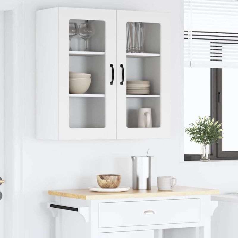 Casa si Gradina - Mobilier - Comode si corpuri - Corpuri bucatarie - Dulap suspendat de bucatarie 2 pcs Alb lucios 40 x 31 x 80 cm - Infinity.ro