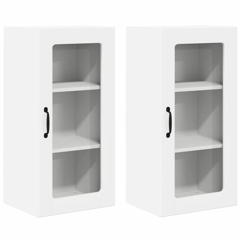 Casa si Gradina - Mobilier - Comode si corpuri - Corpuri bucatarie - Dulap suspendat de bucatarie 2 pcs Alb lucios 40 x 31 x 80 cm - Infinity.ro