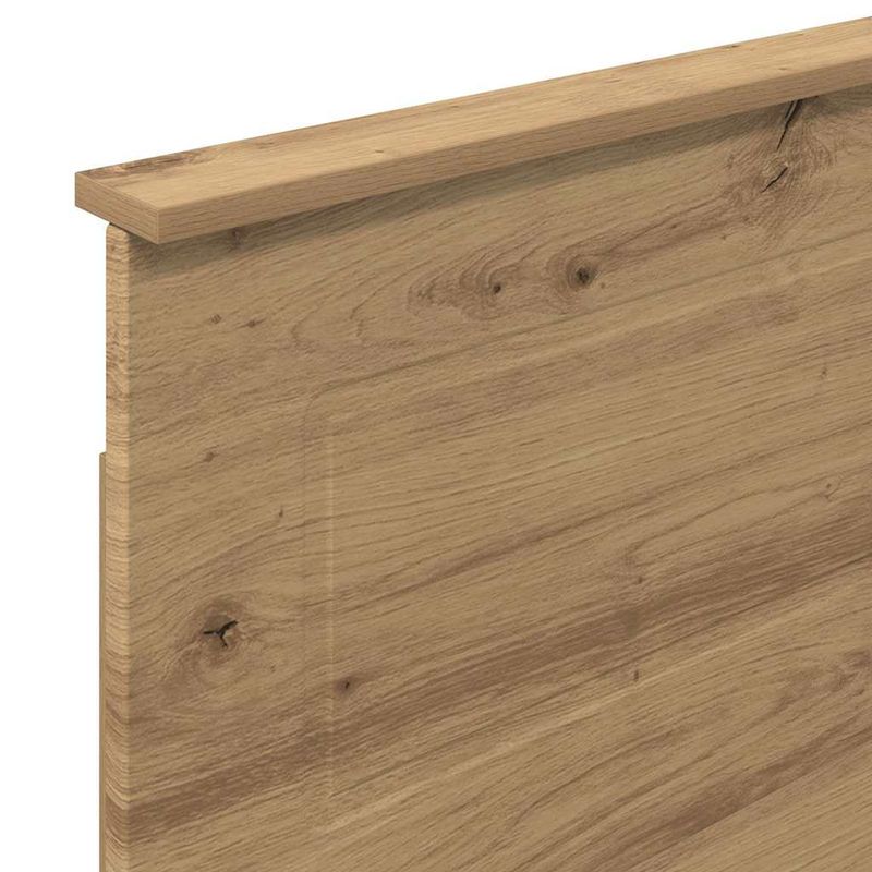Casa si Gradina - Mobilier - Paturi si accesorii - Accesorii paturi - Tablie de pat cu aripioare maro inchis 93x23x118/128 cm textil - Infinity.ro