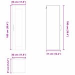 Casa si Gradina - Mobilier - Comode si corpuri - Corpuri bucatarie - Dulap suspendat de bucatarie Alb 30 x 31 x 100 cm Lemn compozit - Infinity.ro