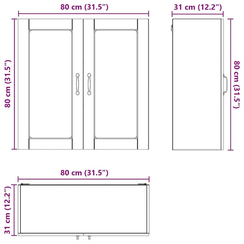 Casa si Gradina - Mobilier - Comode si corpuri - Corpuri bucatarie - Dulap suspendat de bucatarie cu raft Lemn Vechi 80 x 31 x 80 cm - Infinity.ro