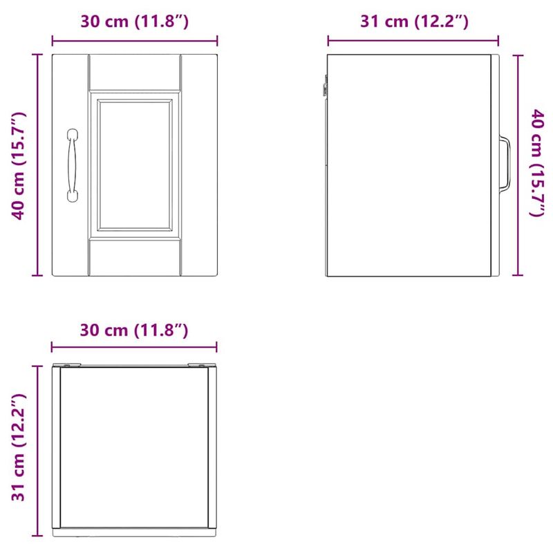 Casa si Gradina - Mobilier - Comode si corpuri - Corpuri bucatarie - Dulap suspendat de bucatarie Alb 30 x 31 x 40 cm Lemn compozit - Infinity.ro