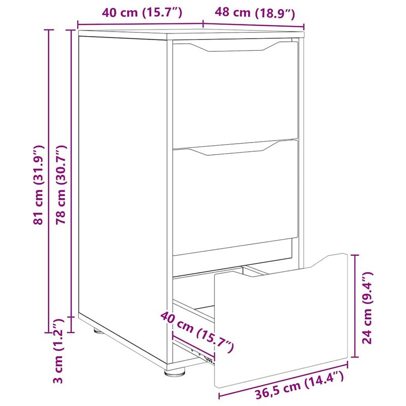 Casa si Gradina - Mobilier - Dulapuri si sifoniere - Dulapuri - Dulap de depozitare Stejar fumuriu 40 x 48 x 81 cm - Infinity.ro