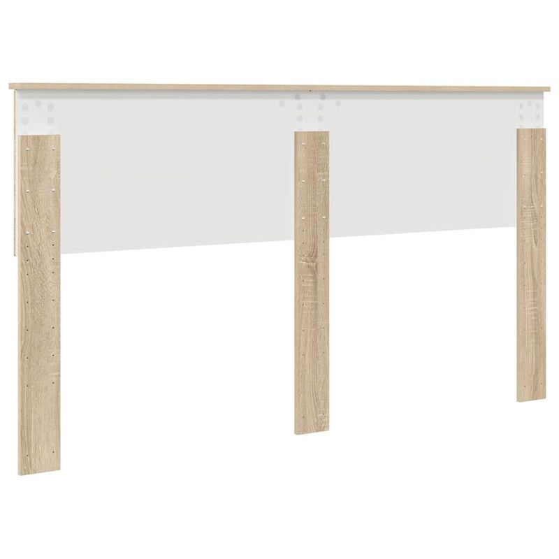 Casa si Gradina - Mobilier - Paturi si accesorii - Accesorii paturi - Tablie de pat cu LED, alb, 147x16x118/128 cm, piele ecologica - Infinity.ro