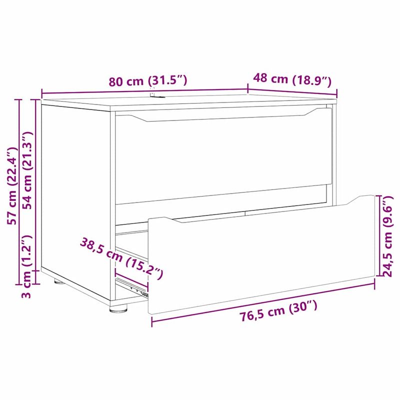 Casa si Gradina - Mobilier - Dulapuri si sifoniere - Dulapuri - Dulap de depozitare Stejar inchis 80 x 48 x 57 cm Lemn compozit - Infinity.ro