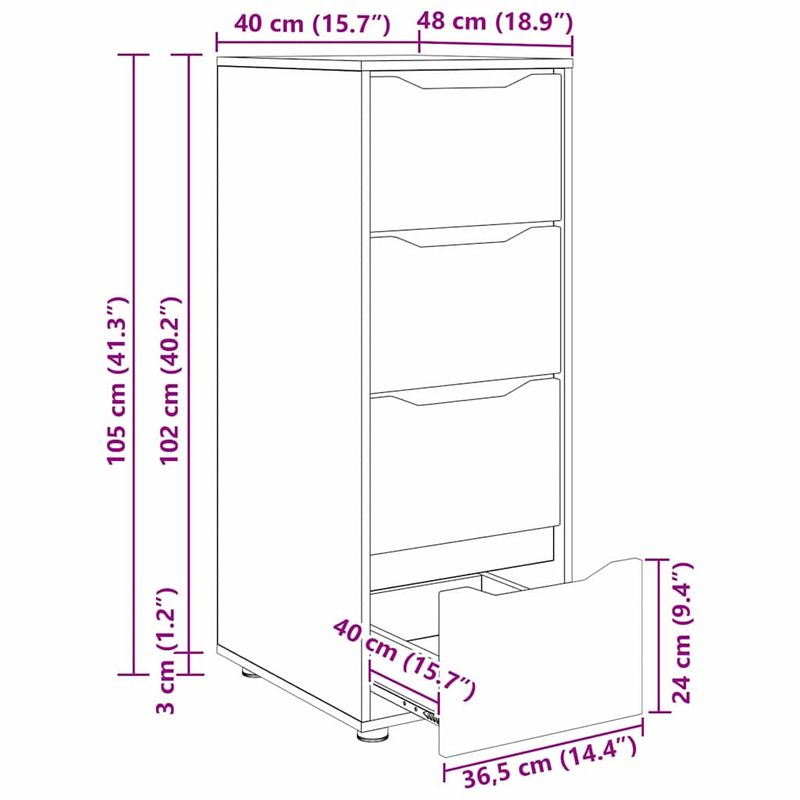 Casa si Gradina - Mobilier - Dulapuri si sifoniere - Dulapuri - Dulap de depozitare Alb lucios 40 x 48 x 105 cm Lemn compozit - Infinity.ro