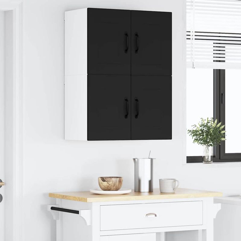Casa si Gradina - Mobilier - Comode si corpuri - Corpuri bucatarie - Dulap suspendat de bucatarie cu raft Negru 60 x 31 x 40 cm - Infinity.ro