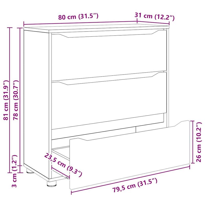 Casa si Gradina - Mobilier - Dulapuri si sifoniere - Dulapuri - Dulap de depozitare Stejar Artizanal 80 x 31 x 81 cm - Infinity.ro