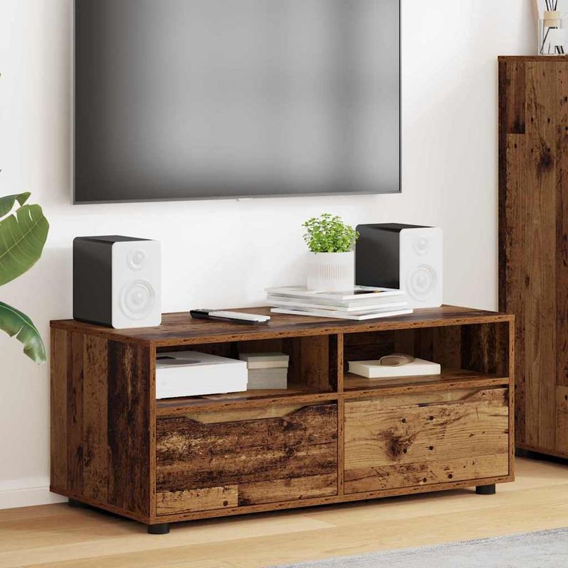 Casa si Gradina - Mobilier - Comode si corpuri - Comode - Cabinet TV cu sertar Lemn Vechi 100 x 48 x 43 cm Lemn compozit - Infinity.ro