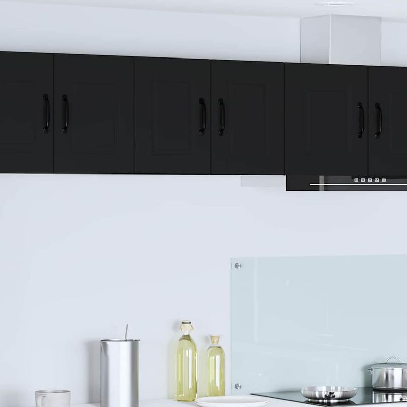 Casa si Gradina - Mobilier - Comode si corpuri - Corpuri bucatarie - Dulap suspendat de bucatarie cu usa 2 pcs Negru 30 x 31 x 40 cm - Infinity.ro
